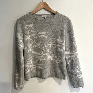 BIANCO & BLU Italy merino wool basic light grey sweater sz S Anthropologie